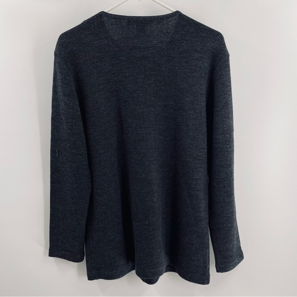 DKNY 100% Merino Wool Herringbone Long Sleeve Zip Up Mid Weight Jacket Office - Picture 4 of 8